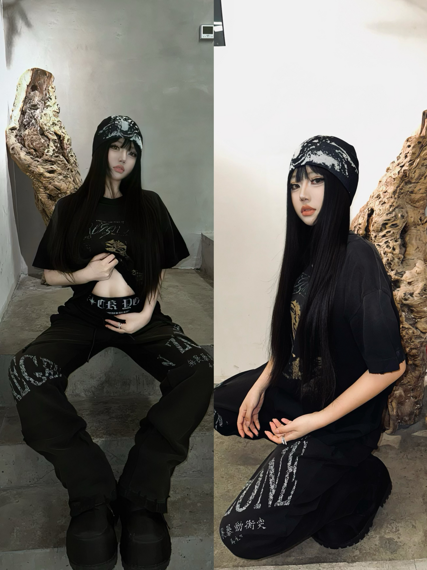 ウォッシュ加工×ダメージデザインTシャツ inloop040