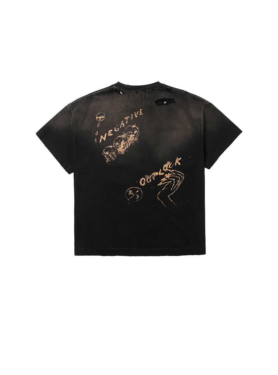 ウォッシュ加工×ダメージデザインTシャツ inloop040