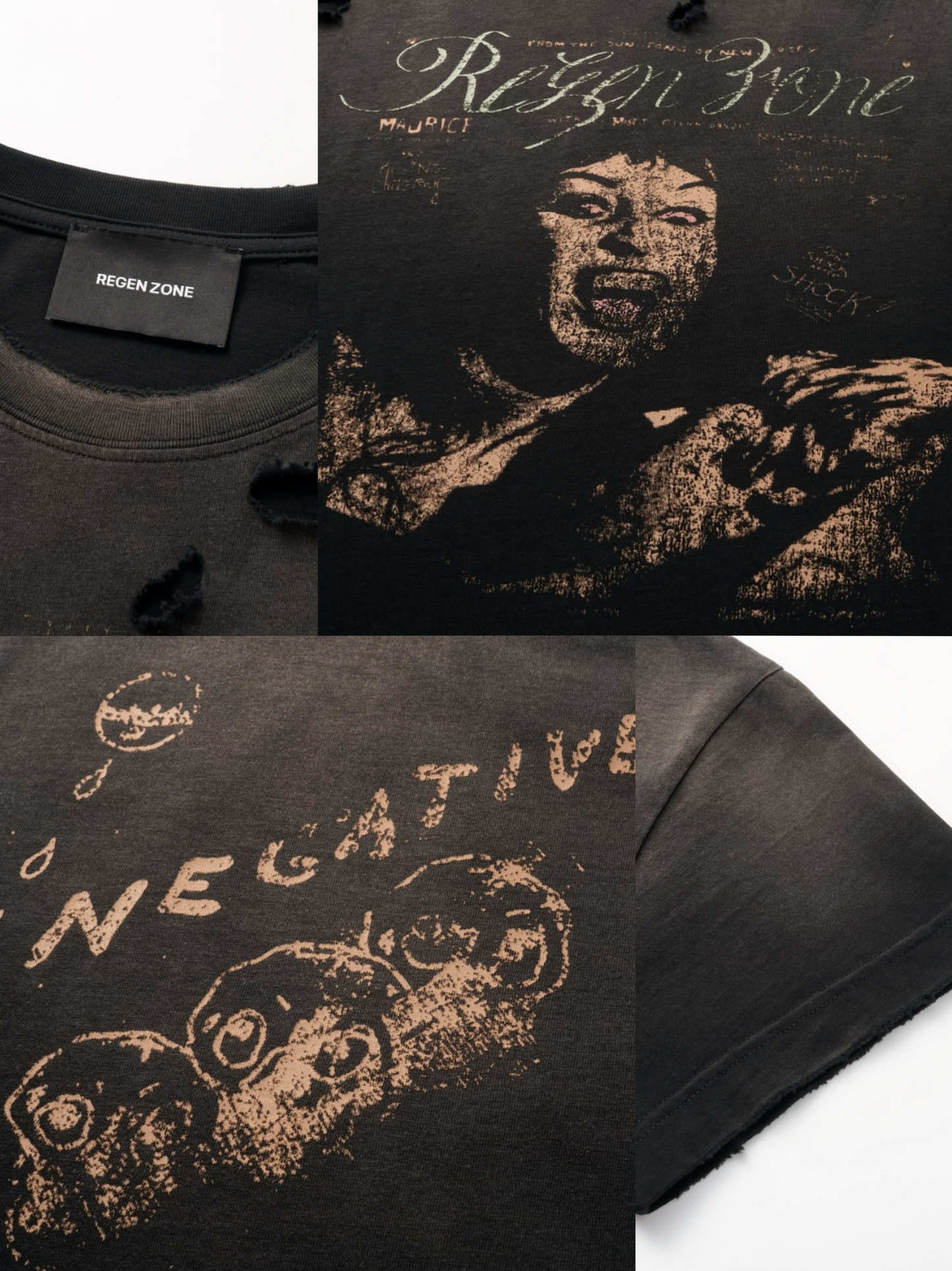 ウォッシュ加工×ダメージデザインTシャツ inloop040