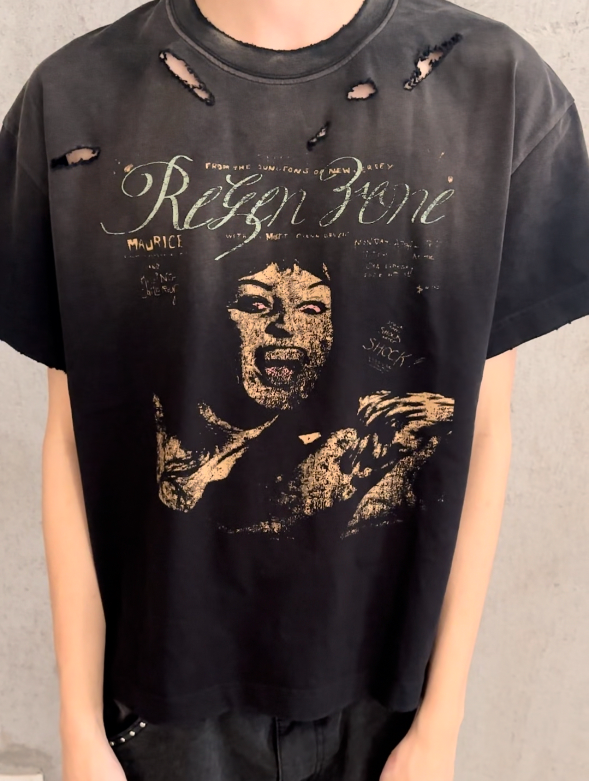 ウォッシュ加工×ダメージデザインTシャツ inloop040